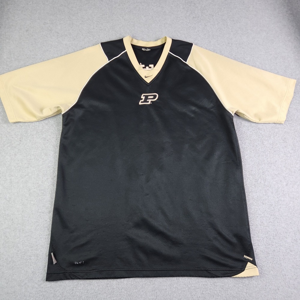 Purdue Boilermakers Shirt Mens Black Beige Nike NCAA Basketball‎ Sports Athletic